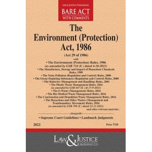 Law & Justice Publishing Co's Environment (Protection) Act, 1986 Bare Act 2022